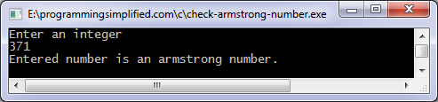 Check armstrong number c program