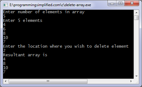 Delete element from array