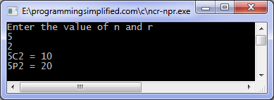 NCR and NPR c program