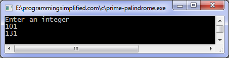 Next prime palindrome c program