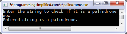 Palindrome Program In C Without Using Strrev()