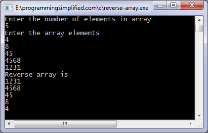 Reversing Program In C