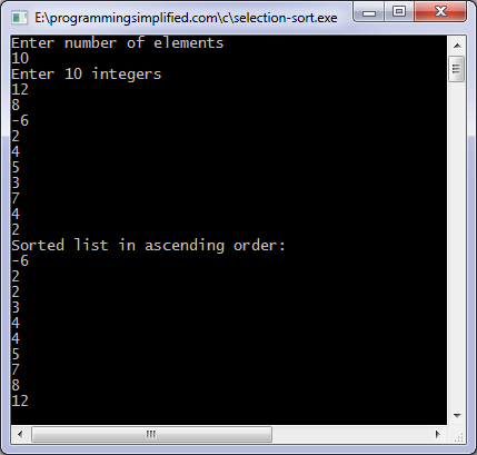 Program To Find Selection Sort In Java