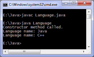 Java constructor overloading program