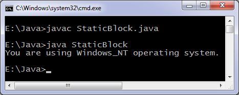 Java static block program