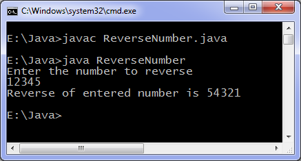 How To Program Reverse In Java