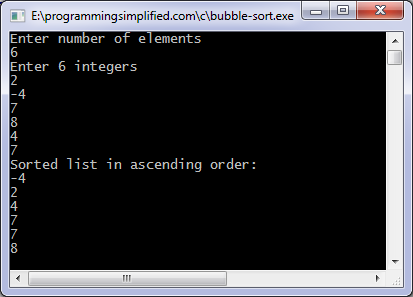 Bubble sort program in C with explanation - Quescol