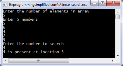 linear Search in C 