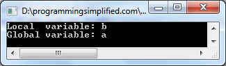 Scope resolution operator in C++ variable program output.