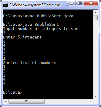 Bubble Sort with Java