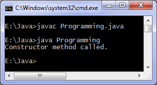 Java constructor example program output