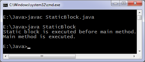 Java static block program