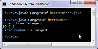 numbers largest java program three programs code write then using