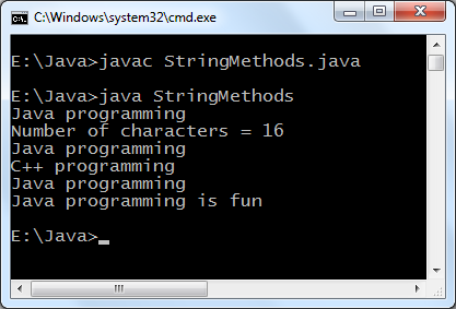 Java string methods program