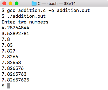 Addition of two numbers upto 8 decimal digits