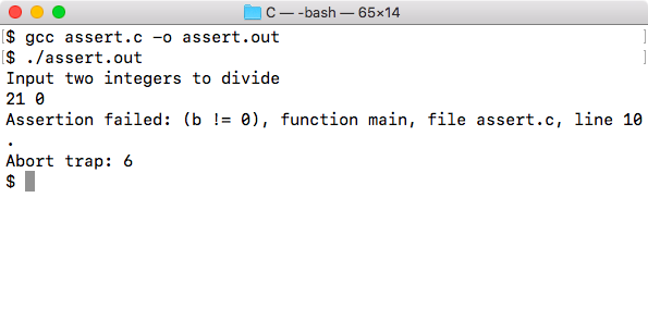 assert C program